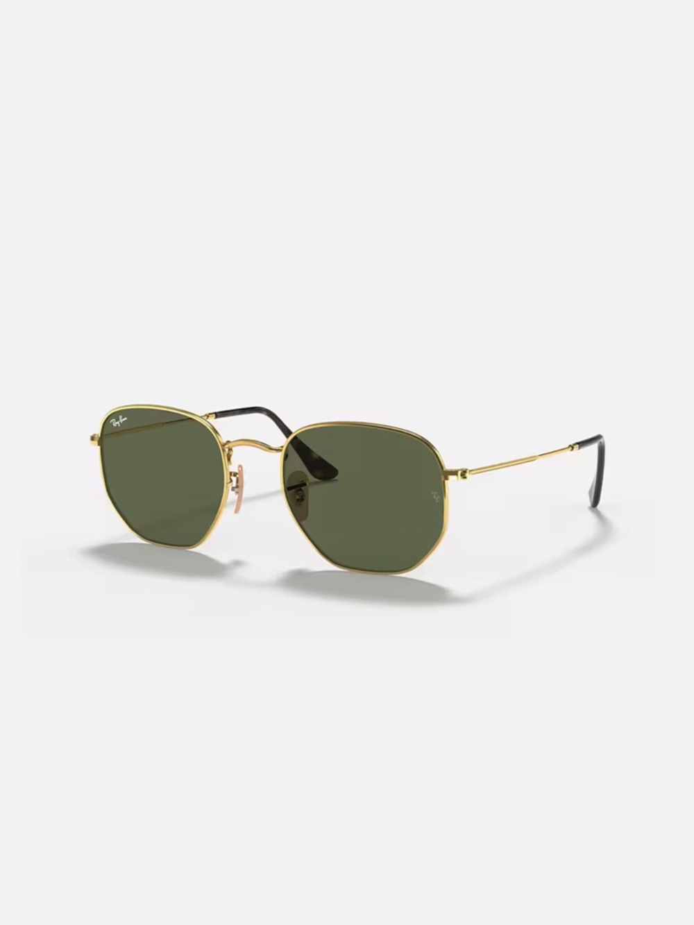 Ray-Ban Hexagonal Flat oGold Frame Green Lens Sunglasses